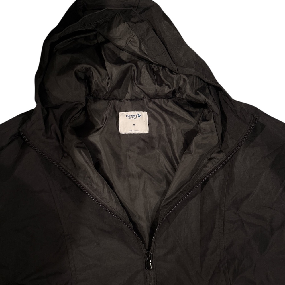 Old Navy Black Windbreaker Jacket‎ Water-Resistant Casual / Medium